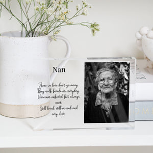 Grandma Loss Picture Frame | In Memory of Nan memorial Gift | Personalized Sympathy Memorial Gift PhotoBlock - Unique Prints