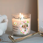 Load image into Gallery viewer, Maid of Honor Custom Photo Candle Holder | Bridesmaid Thank You Gift Ideas | Personalised Votive Glass with Picture | Wedding Decor Present Candleholder - Unique Prints
