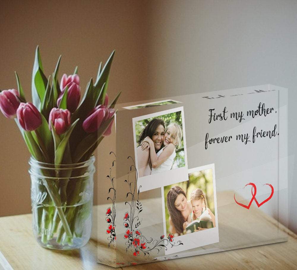 1st Mothers Day | Mom Photo Frame | Gift For Mom From Daughter PhotoBlock - UniquePrintsStore