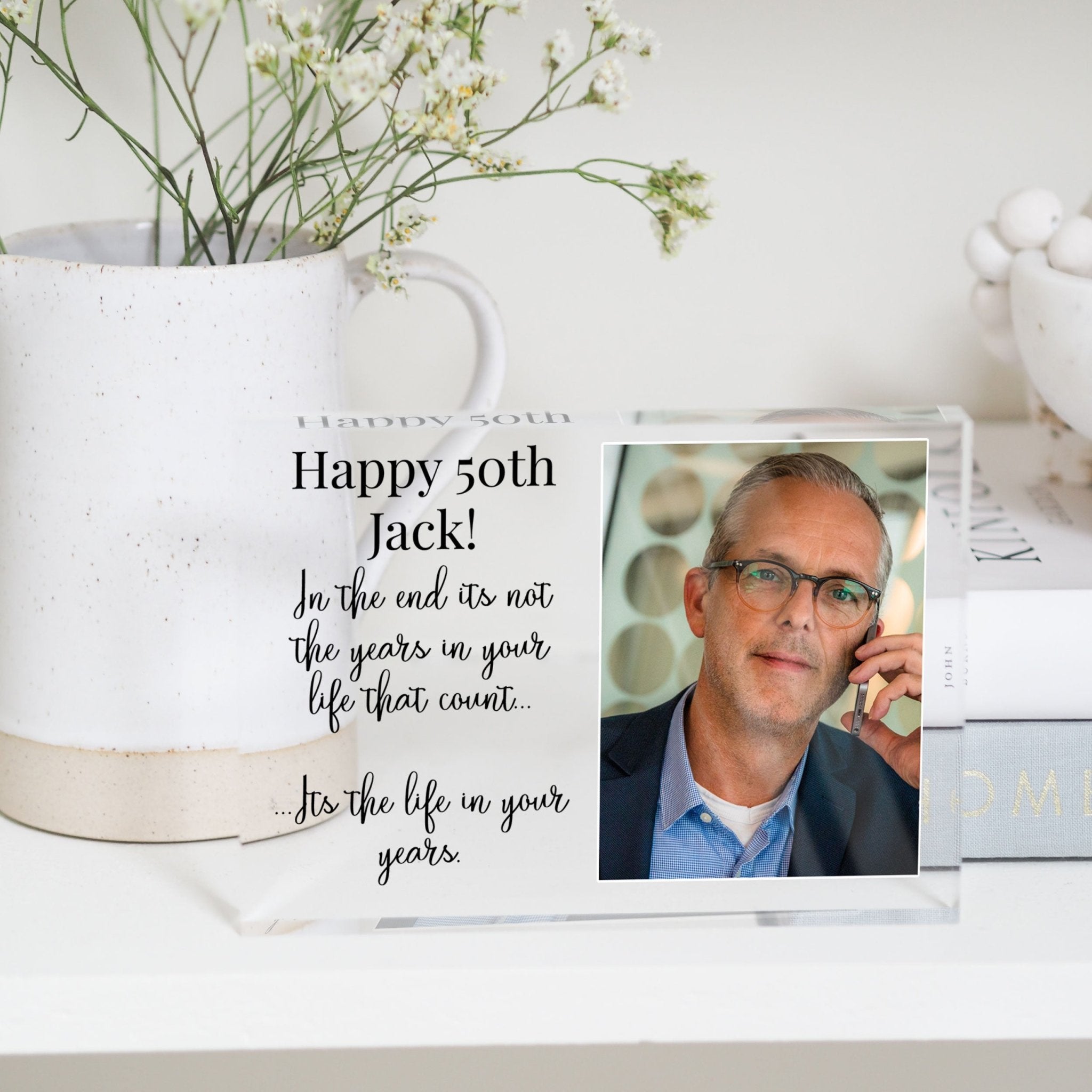 50th Birthday Gift For Him | Friends 50th Birthday Gift Ideas | Dad 50th Birthday Gift Idea PhotoBlock - Unique Prints
