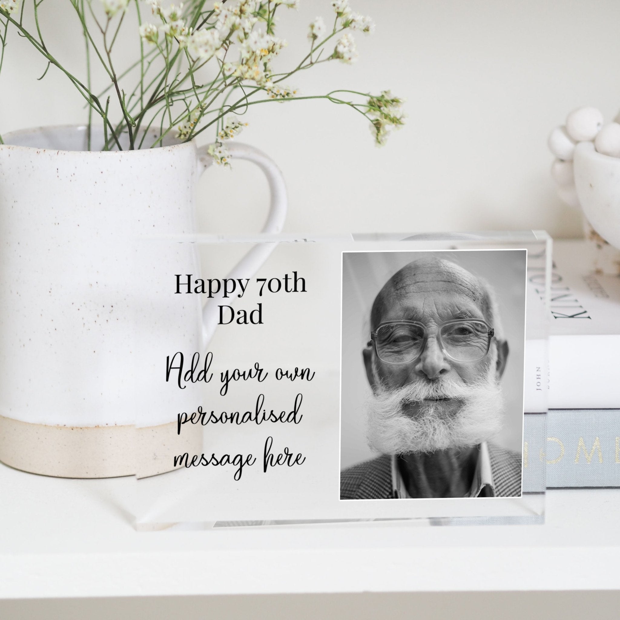 70th Birthday Gift For Dad | 70th Birthday Cake Topper | 70th Birthday Gift Idea For men PhotoBlock - Unique Prints