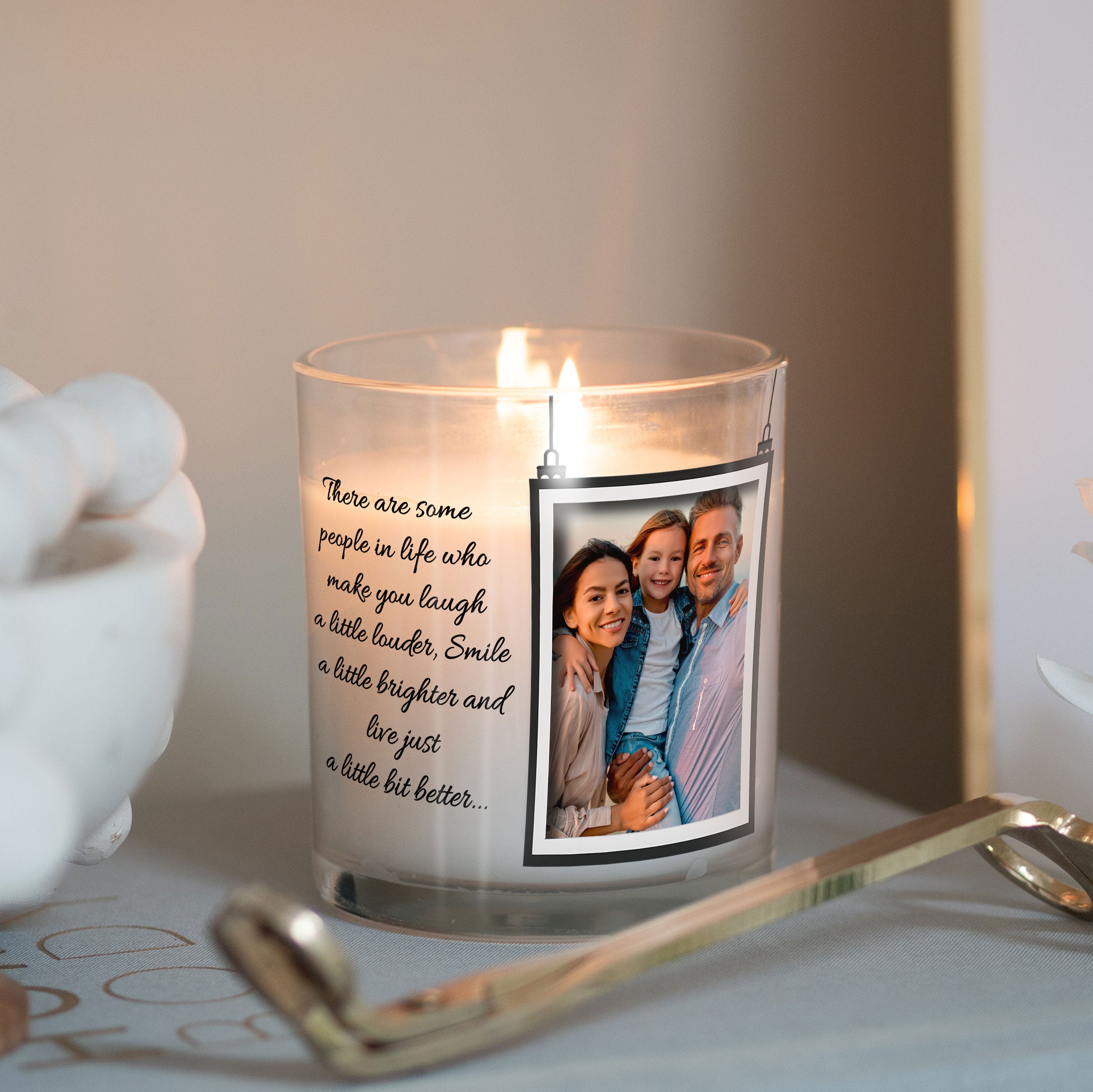 Friendship Custom Quotes and Photo Candleholder | Gift Ideas for Best Friends | Personalised Votive Glass with Picture | Crystal Home Decor
