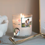 Load image into Gallery viewer, First Wedding Anniversary Custom Photo Glass Candleholder | 1st Wed Year Ceremony Gift Ideas | Personalised Votive with Picture Home Decor
