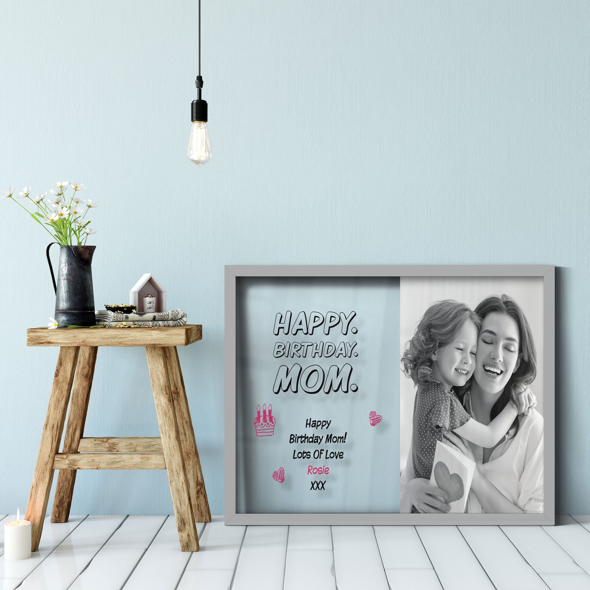 Happy Birthday Mom | Transparent Frame | Birthday Gift Idea | Custom Photo Frame