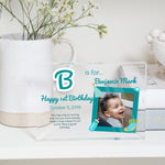 Load image into Gallery viewer, Baby Boy First Birthday Gift | 1st Birthday Present For Boy | 1st Birthday Picture Frame | Personalized Gift For Baby Boy PhotoBlock - Unique Prints
