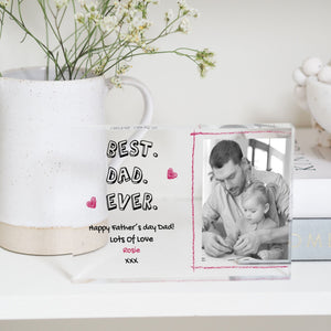 Best Dad Ever | Custom Photo Gift | Personalised Frame PhotoBlock - Unique Prints