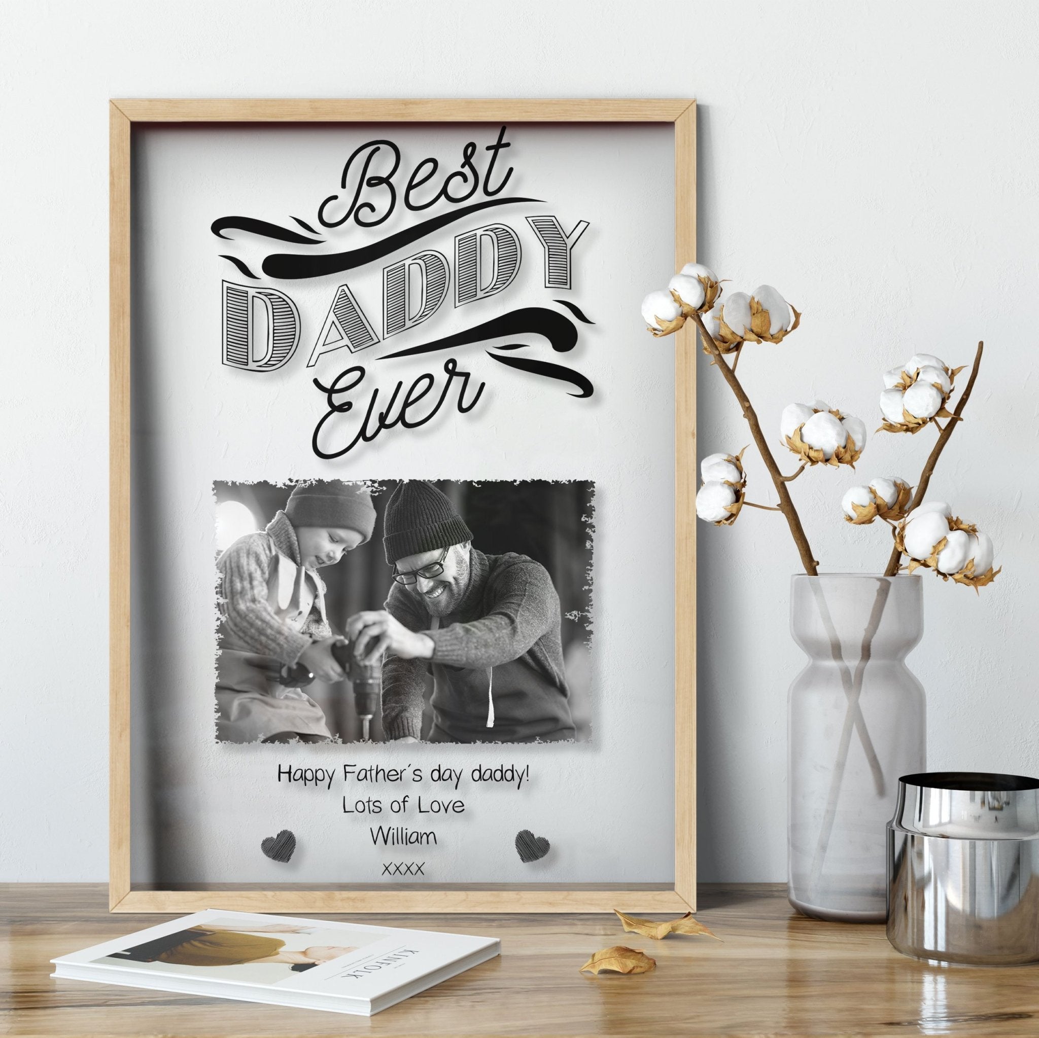 Best Daddy Ever | Custom Photo Frame | Keepsake Gift Transparent Frame - UniquePrintsStore
