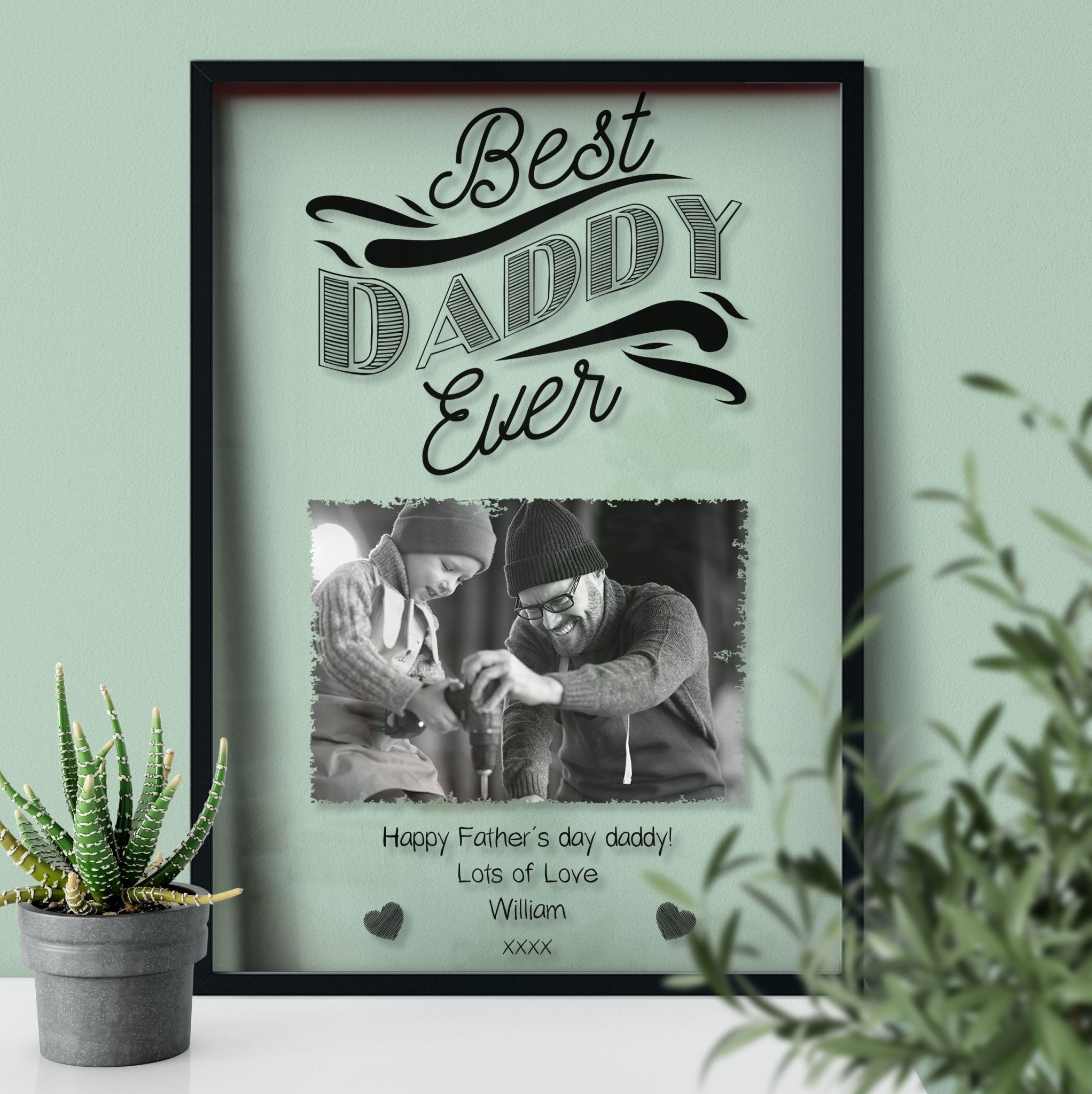 Best Daddy Ever | Custom Photo Frame | Keepsake Gift Transparent Frame - UniquePrintsStore
