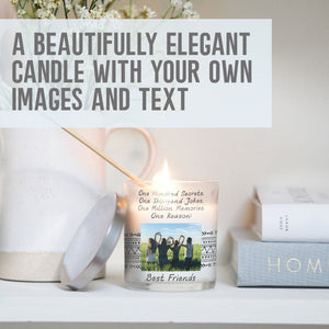 Best Friend Birthday Custom Photo Glass Candleholder | Long Distance Friends Keepsake, Friendship Gift Idea | Personalised Votive w/ Picture Candleholder - Unique Prints