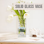 Load image into Gallery viewer, Best Friend Birthday Custom Photo Glass Vase | Long Distance Friends Keepsake, Friendship Gift Idea | Personalised Flower Stand with Picture Vase - Unique Prints
