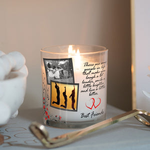 Best Friend Custom Photos Candle Holder | Pal Friendship Quotation Gift Ideas | Personalized Votive Glass with Picture | Home Decor Present Candleholder - Unique Prints