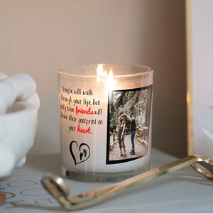 Best Friend Customized Photo Candle Holder | Pal Quotation Cadre Gift Ideas | Personalized Votive Glass with Picture | Home Decor Present Candleholder - Unique Prints