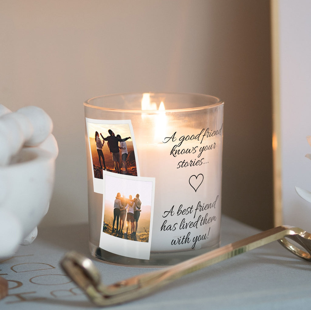 Best Friend Knows, Custom Quotes Photo Glass Candleholder | Gift Ideas for Best Friends | Personalised Votive Glass with Picture Home Decor Candleholder - Unique Prints