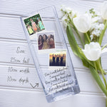Load image into Gallery viewer, Best Friend Sister Custom Photo Glass Vase | Friends Keepsake, Friendship Gift Idea | Personalised Crystal Flower Stand with Picture Present Vase - Unique Prints
