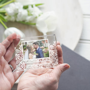 Best Friend Wedding Gift To Bride | Personalized Wedding Gift For Couple | Our Wedding Day Picture Frame PhotoBlock - Unique Prints