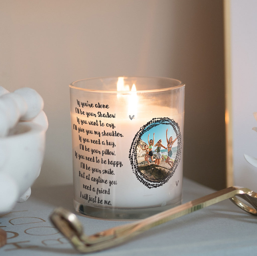 Bestie Custom Photo Candle Holder | Best Friend Quotation Gift Ideas | Personalized Votive Glass with Picture | Crystal Home Decor Present Candleholder - Unique Prints