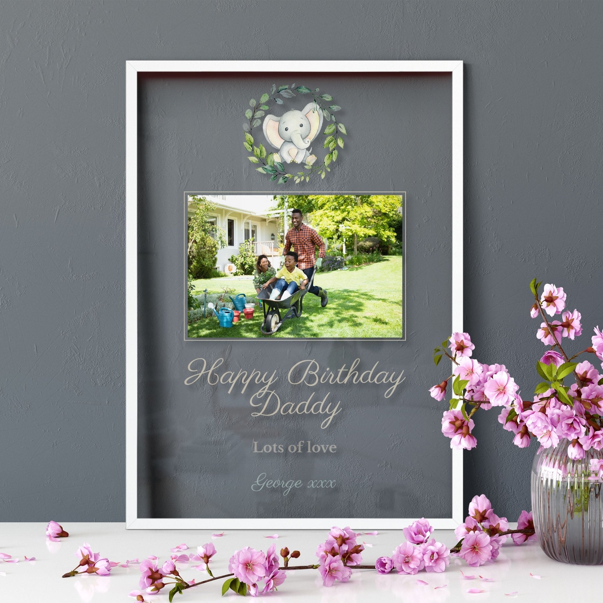 Birthday Gift Idea | Transparent Frame | Happy Birthday Daddy Transparent Frame - UniquePrintsStore
