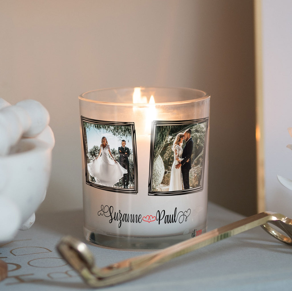 Boyfriend Custom Photo Candle Holder | Long Distance Relationship Gift Ideas | Personalized Votive Glass with Picture | Home Decor Present Candleholder - Unique Prints