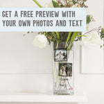 Load image into Gallery viewer, Boyfriend Custom Photo Glass Vase | Long Distance Relationship Gift Ideas | Personalised Flower Stand w/ Picture Present, Crystal Home Decor Vase - Unique Prints
