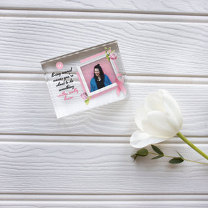 Breast Cancer Gift | Breast Cancer Ribbon | Think Pink Ribbon | Fight Like A Girl PhotoBlock - Unique Prints