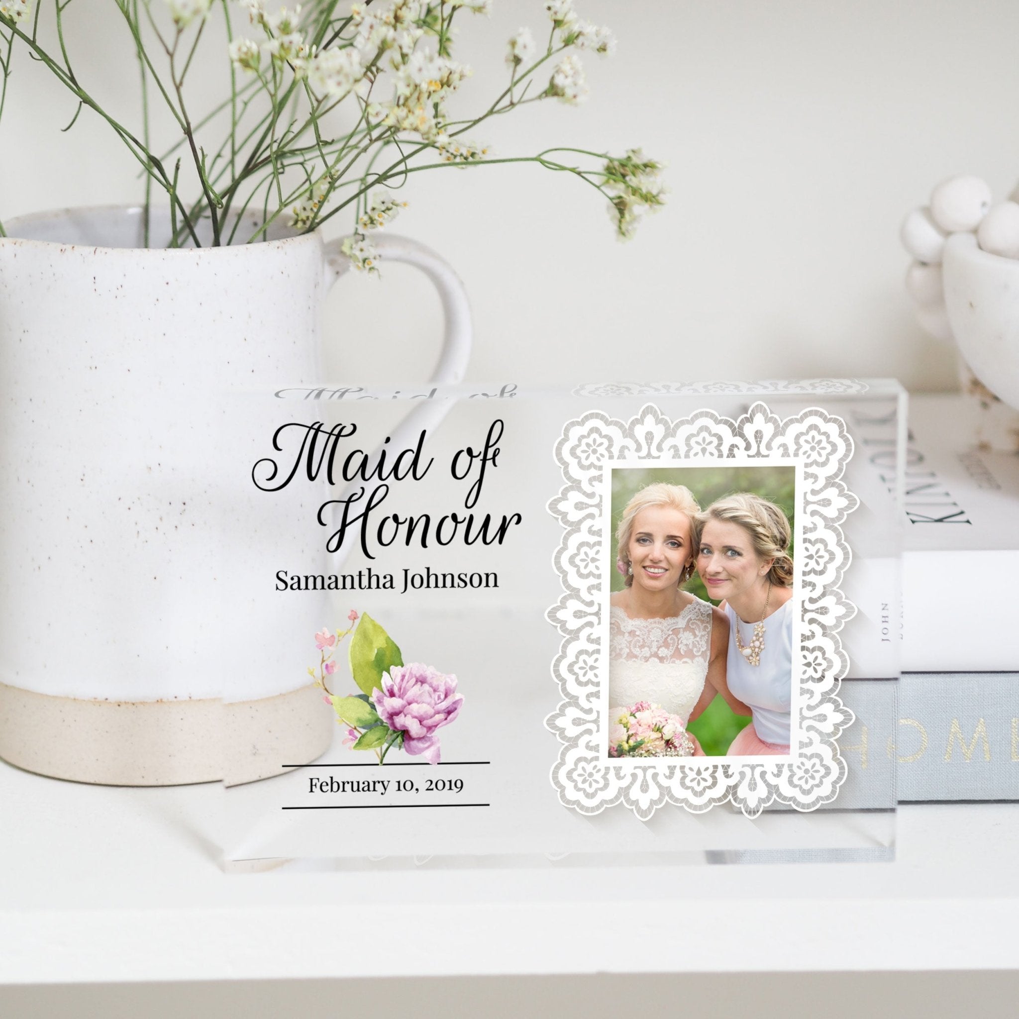 Bridesmaid Gifts | Maid of Honor Frame | Maid of Honor Gift PhotoBlock - Unique Prints