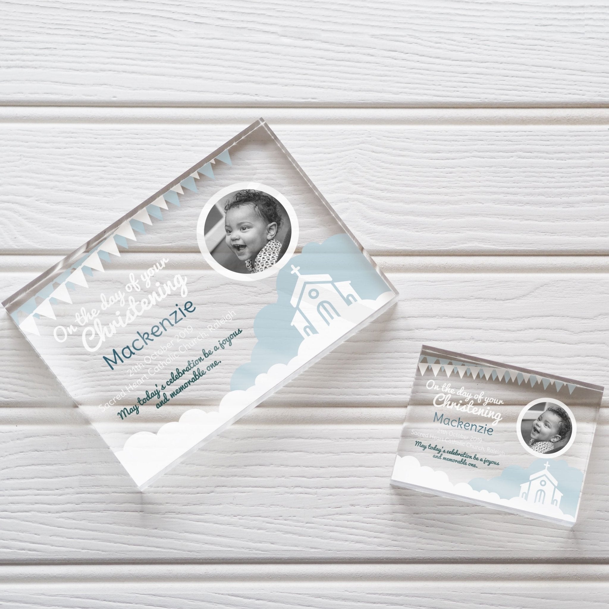 Christening Gift For A Boy | Baptism Present For Boy | Christening Picture Frame | Personalized Gift For Christening PhotoBlock - Unique Prints