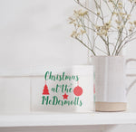 Load image into Gallery viewer, Christmas At The Family Name Plaque Christmas Decor | Xmas Custom Family Name Gift PhotoBlock - Unique Prints
