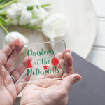 Load image into Gallery viewer, Christmas At The Family Name Plaque Christmas Decor | Xmas Custom Family Name Gift PhotoBlock - Unique Prints
