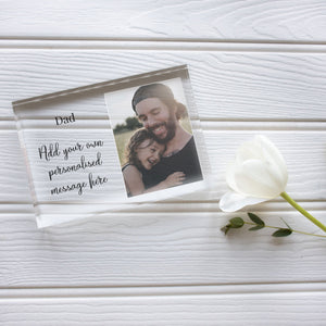 Christmas Gift For Dad From Daughter | Christmas Ornament For Dad | New Dad Christmas Gift PhotoBlock - Unique Prints