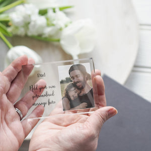 Christmas Gift For Dad From Daughter | Christmas Ornament For Dad | New Dad Christmas Gift PhotoBlock - Unique Prints