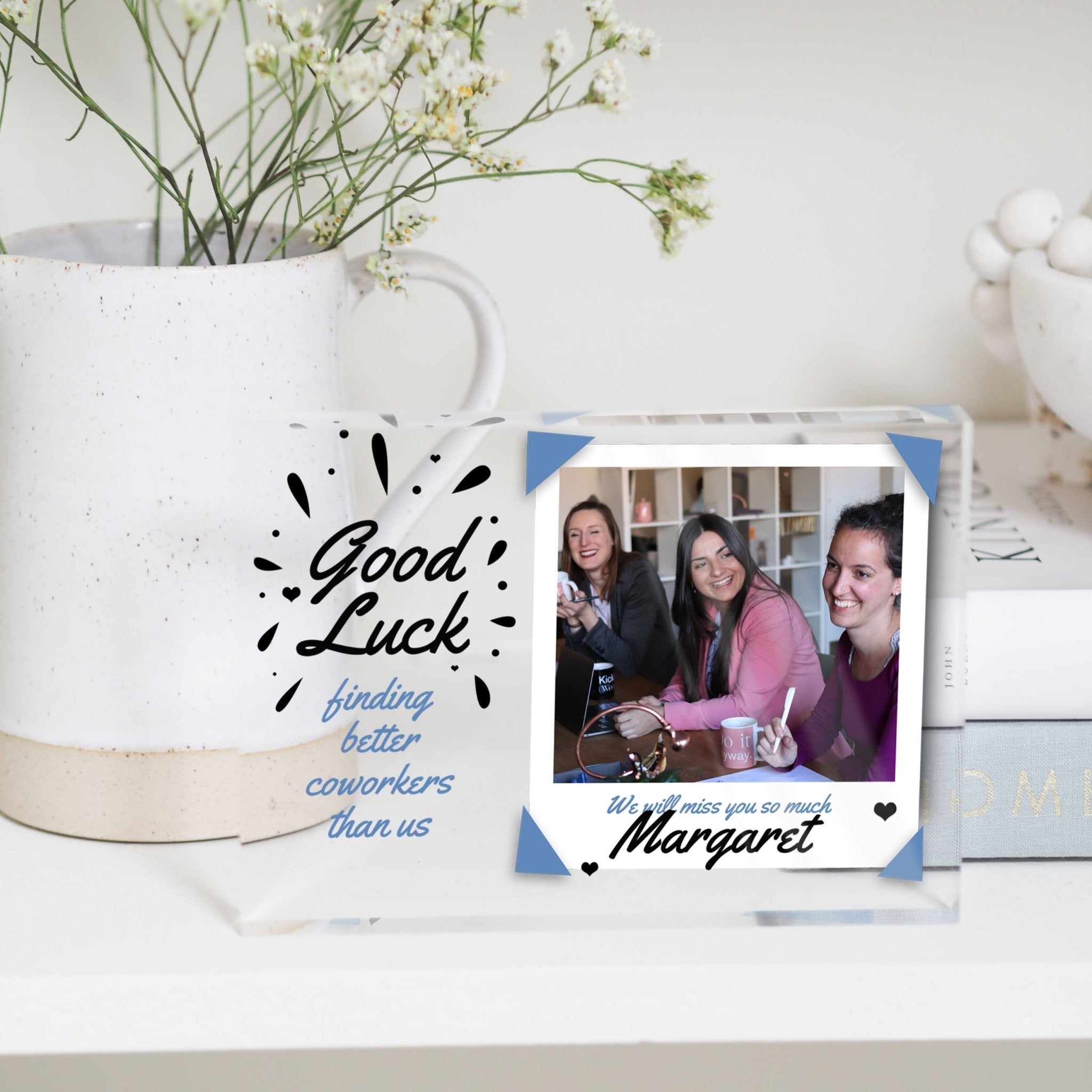 Colleague Leaving Gift, Coworker Goodbye Present, Work Mate, new Job Gift, Promotion Gift, Congratulations, Good Luck PhotoBlock - Unique Prints