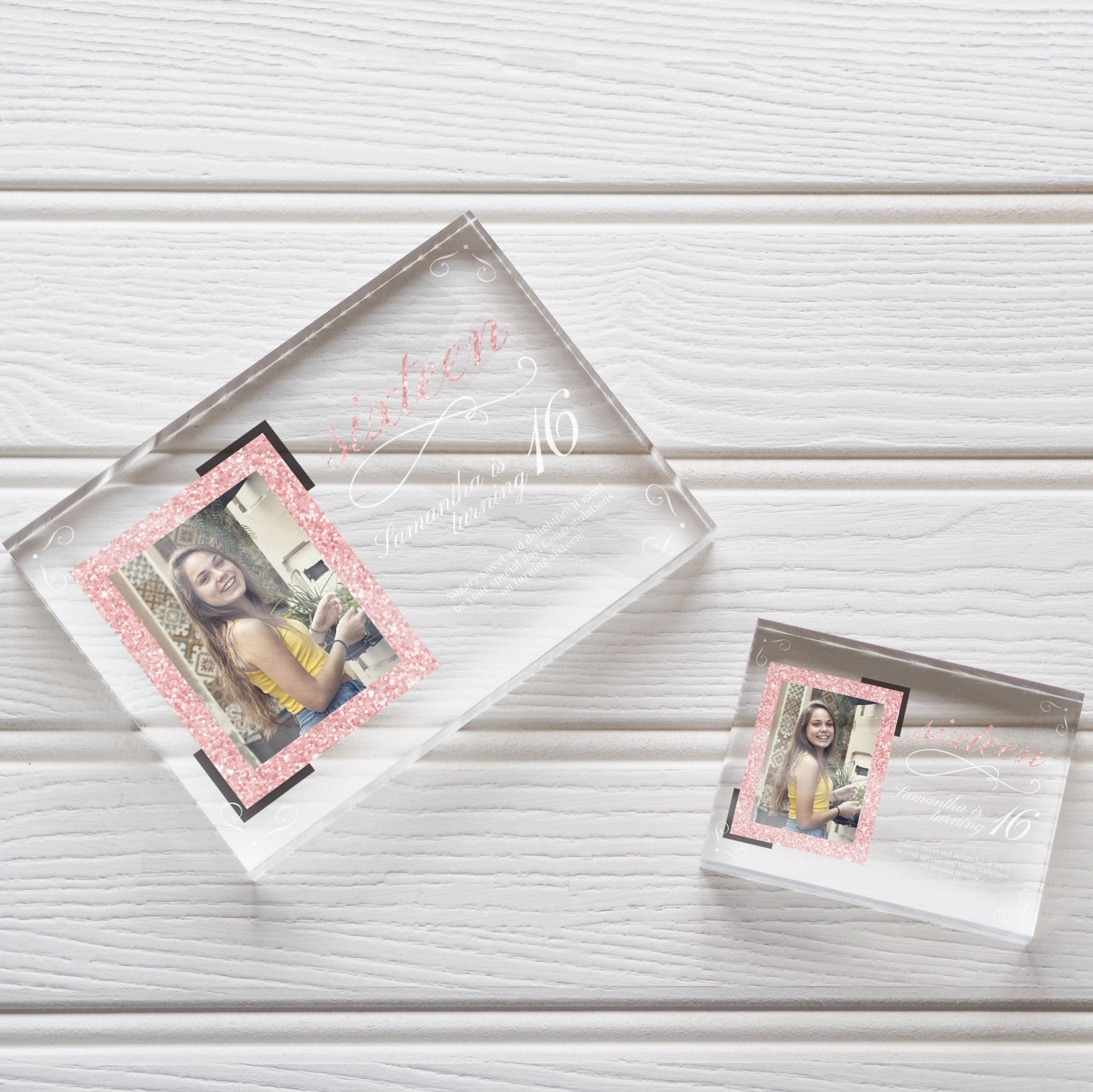 Custom 16th Birthday Photo Frame Gift For Daughter | Sweet 16 Gift | Personalized 16th Birthday Gift | 16th Birthday Picture Frame PhotoBlock - Unique Prints