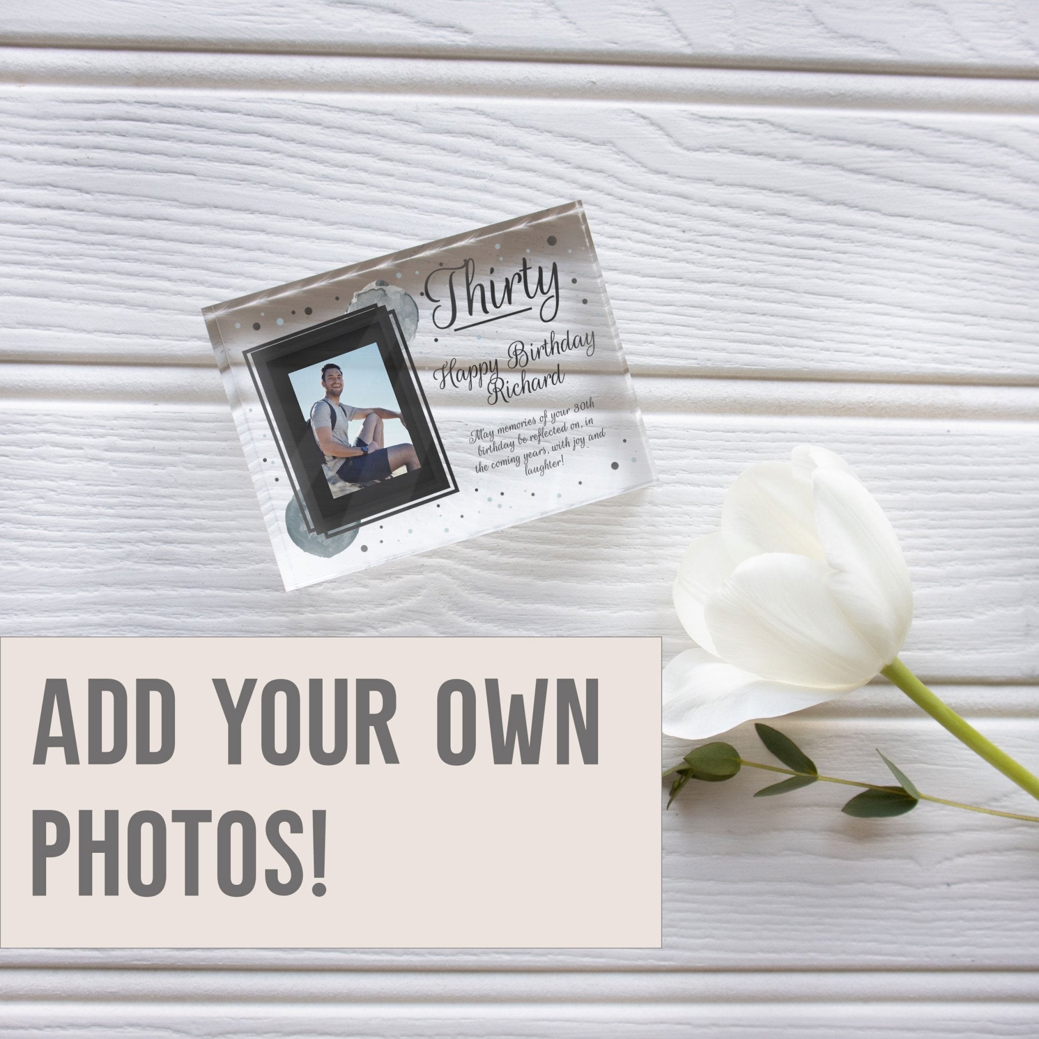 Custom 30th Birthday Photo Frame Gift For Friend | Personalized 30th Birthday Gift For Him | 30th Birthday Picture Frame PhotoBlock - Unique Prints