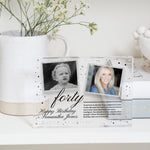 Load image into Gallery viewer, Custom 40th Birthday Photo Frame Gift For Her | Personalized 40th Birthday Gift For Wife | 40th Birthday Picture Frame PhotoBlock - Unique Prints

