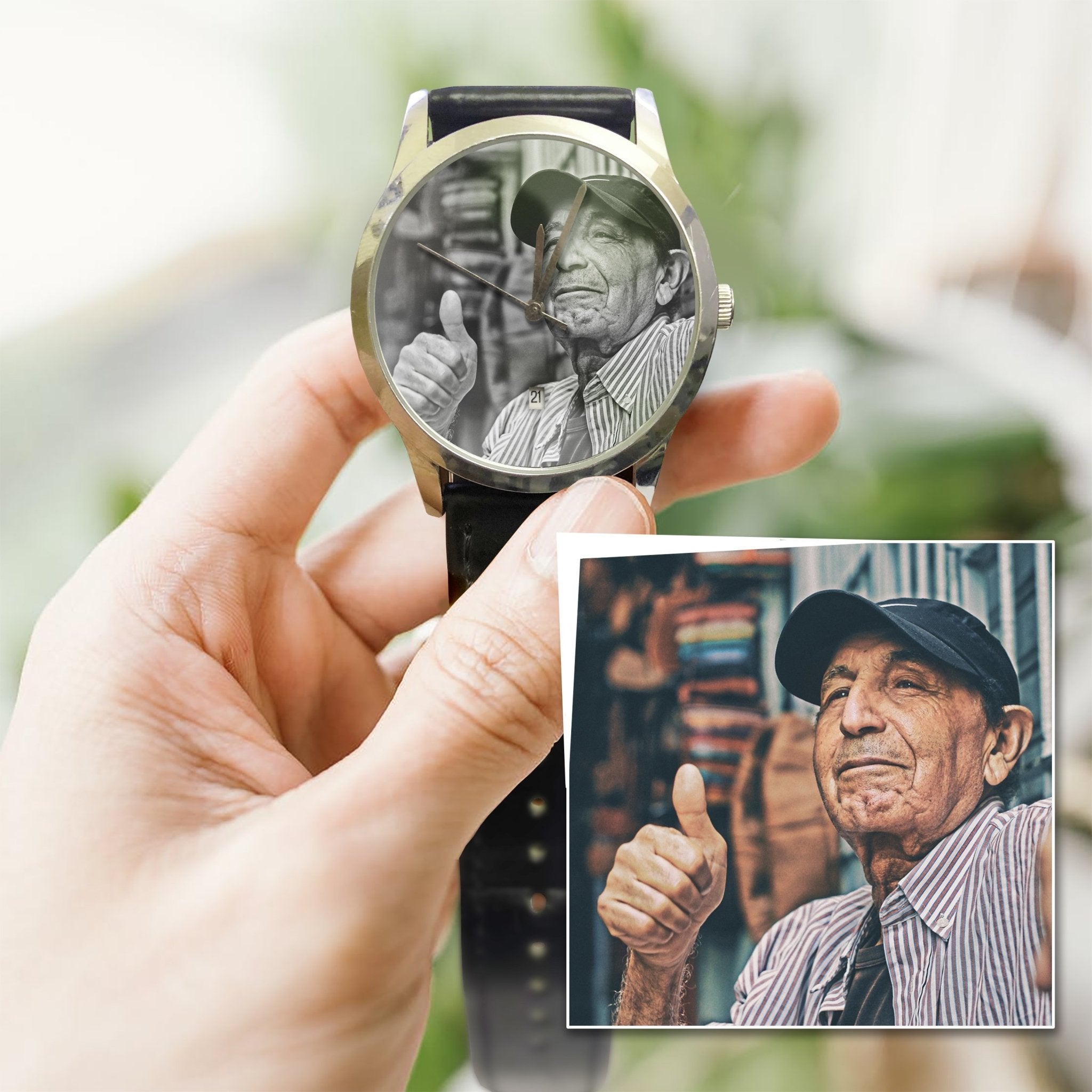 Custom Memorial Gift | Dad Remembrance Present | Custom Photo Watch Watch - UniquePrintsStore