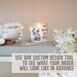 Load image into Gallery viewer, Custom Message Personalized Photo Candle Holder | Quotation Gift Ideas | Personalized Votive Glass with Picture | Crystal Home Decor Present Candleholder - Unique Prints
