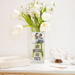 Load image into Gallery viewer, Custom Message Personalized Photo Glass Vase | Quotation Gift Ideas | Personalised Keepsake | Flower Stand with Picture Home Decor Present Vase - Unique Prints
