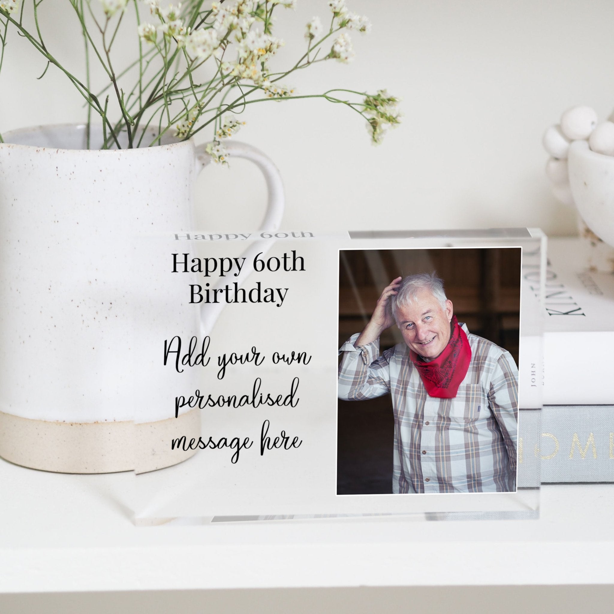 Dad 60th Birthday Gift | Gift ideas For 60th Dad | Friends 60th Birthday Gift Idea PhotoBlock - Unique Prints