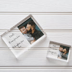 Load image into Gallery viewer, Dad Birthday Gift, Gift For Dad, Gift From Son, First Father&#39;s Day Frame, Engraved Dad Gift, Dad Picture Frame PhotoBlock - Unique Prints
