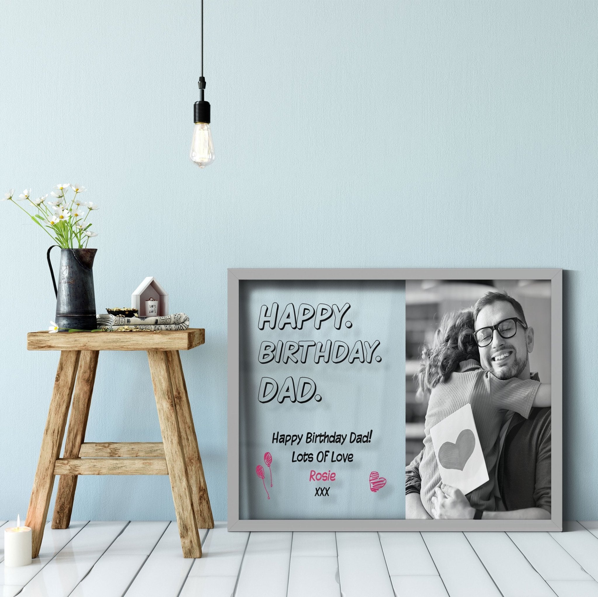 Dad Birthday Gift | Transparent Frame | Personalised Gift Transparent Frame - UniquePrintsStore