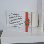 Load image into Gallery viewer, Dad Christmas In Heaven Memorial Sign | Christmas Memorial Ornament For Father | Christmas Memorial Decor PhotoBlock - UniquePrintsStore
