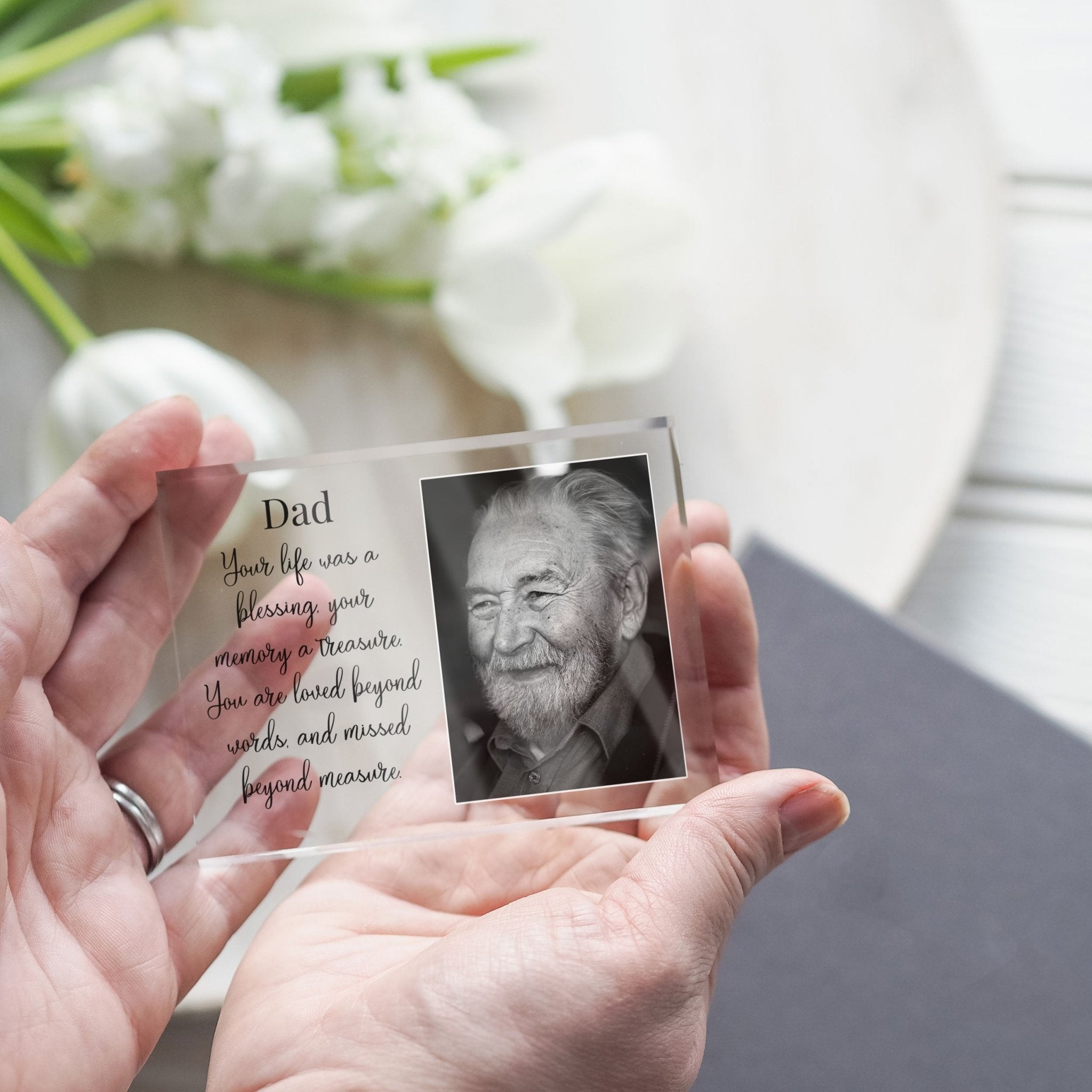 Dad Memorial Frame | Sympathy Gift Loss Of Father | Loss Of Dad Frame PhotoBlock - Unique Prints