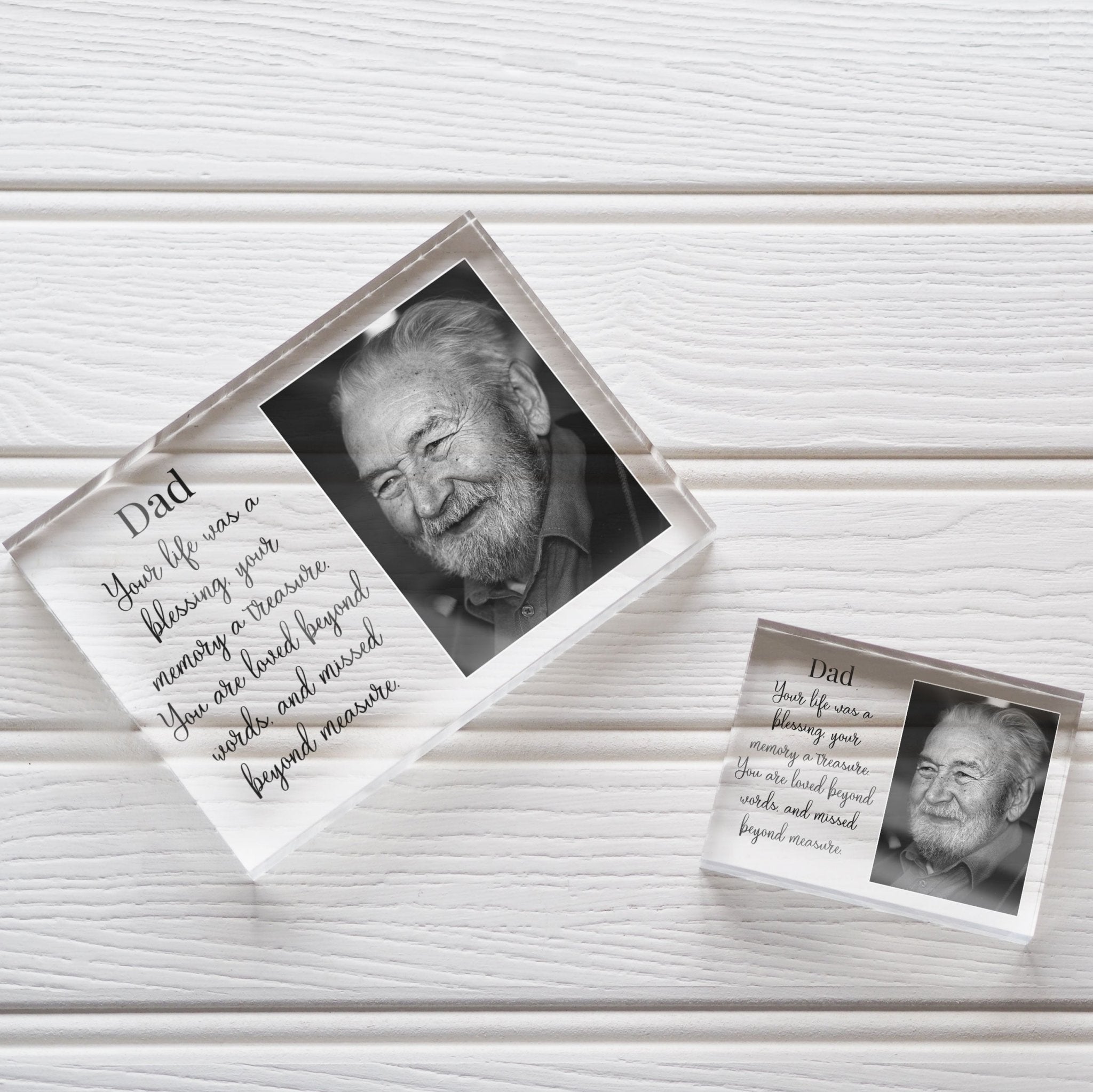 Dad Memorial Frame | Sympathy Gift Loss Of Father | Loss Of Dad Frame PhotoBlock - Unique Prints
