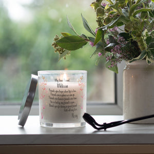 Dear Friend Custom Message Glass Candleholder | Friends Quote Keepsake, Friendship Gift Idea | Personalised Votive Glass, Home Decor Present Candleholder - Unique Prints