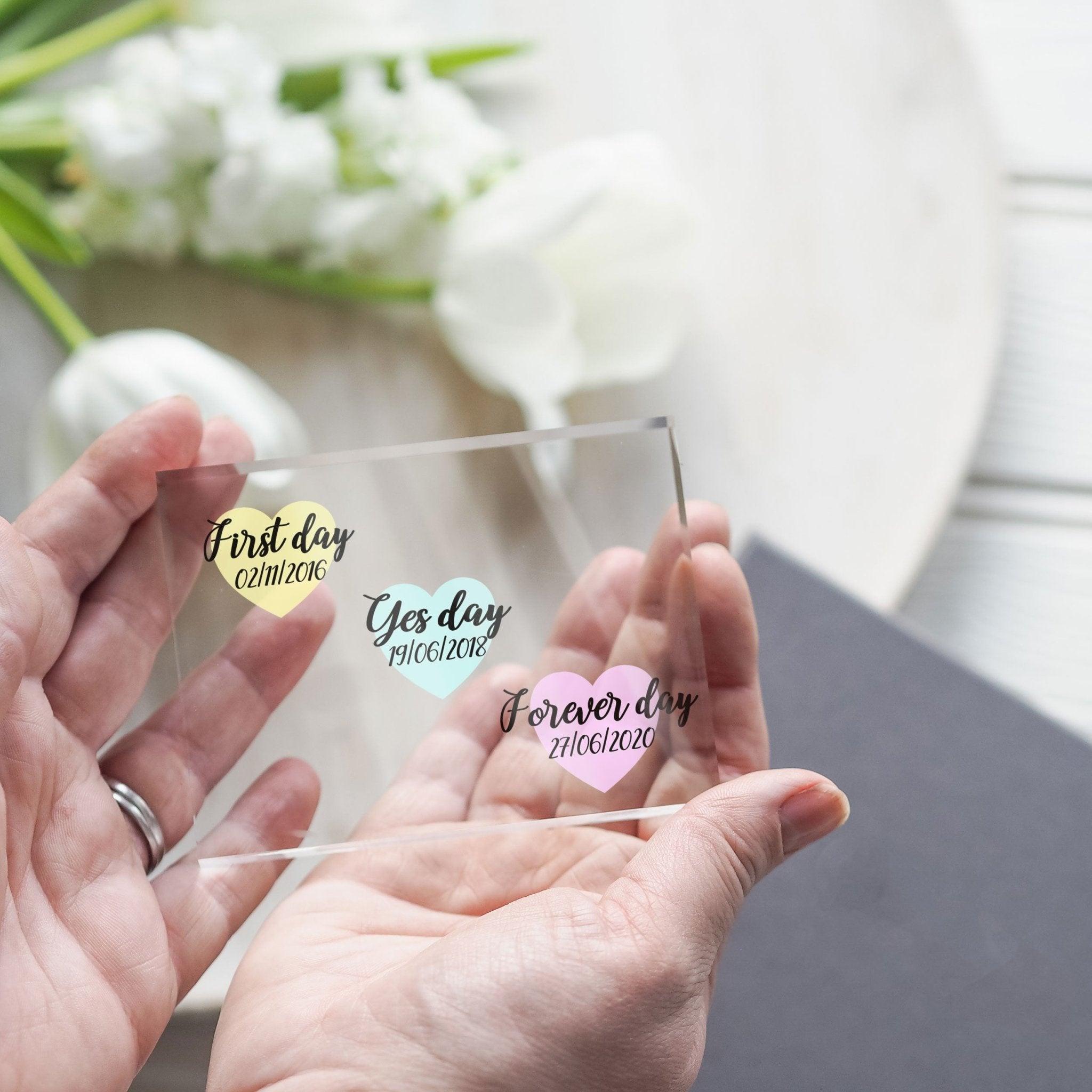 Engagement Present | Wedding Date Sign | Unique Wedding Gift For Couple PhotoBlock - Unique Prints