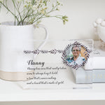 Load image into Gallery viewer, Family Circle Glass Block Frame | Rustic Wreath | Custom Photo Frame | Personalized Frame | Photo Glass Block | Circle of Life PhotoBlock - Unique Prints
