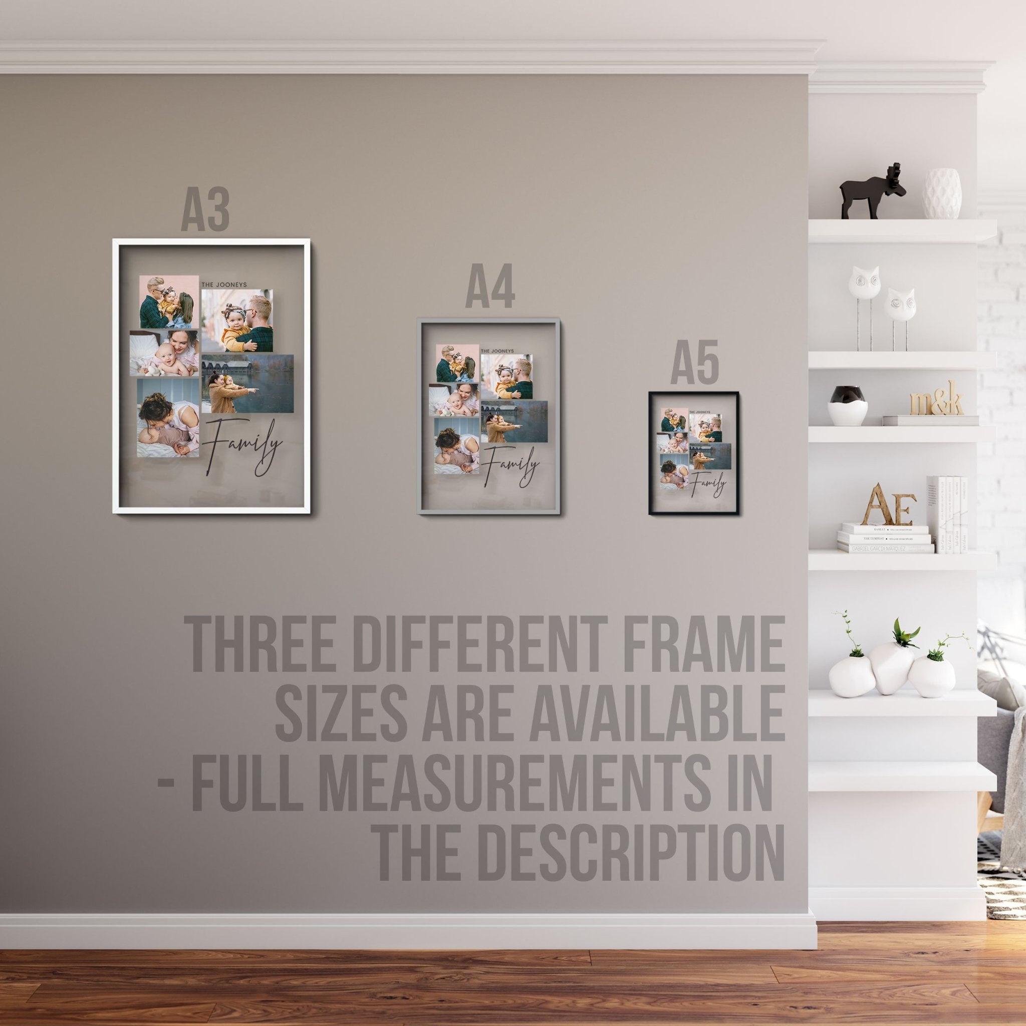 Family | Multi-Photo Frame | Custom Gift Transparent Frame - UniquePrintsStore