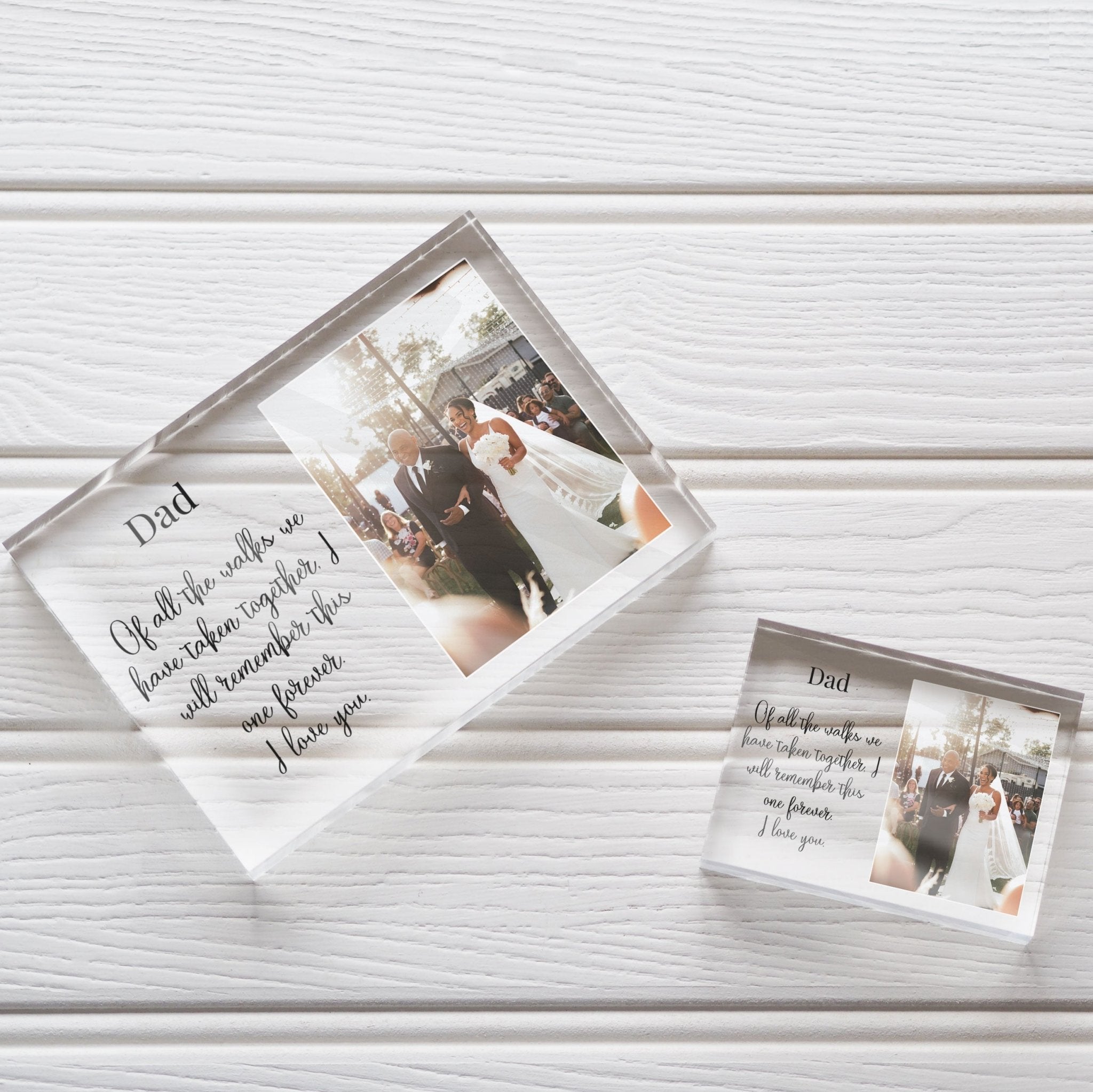 Father of The Bride Gift From Bride | Dad Wedding Gift From Bride | Step Father Of The Bride Gift PhotoBlock - Unique Prints