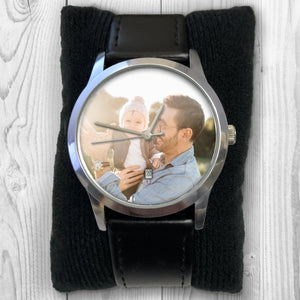 Father Of The Groom Gift | Men's Engraved Watch | Custom Photo Gift Watch - UniquePrintsStore