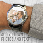 Load image into Gallery viewer, Father Of The Groom Gift | Men&#39;s Engraved Watch | Custom Photo Gift Watch - UniquePrintsStore

